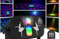 Efekt Laser Wzory Mix+Kula Disco RGB Mix kolor