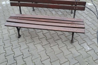 Ławki trwałe ogrodowe dwie sztuki metal drewno